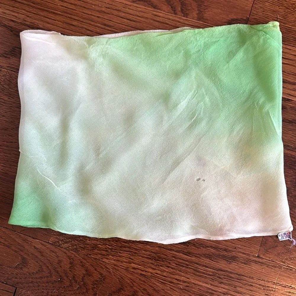 Vintage 60s Echo light green hombre‎ infinity silk neck scarf